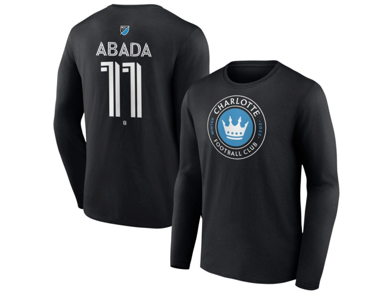 Youth Charlotte FC #11 Liel Abada Team Authentic Long Sleeve T-Shirt - Black