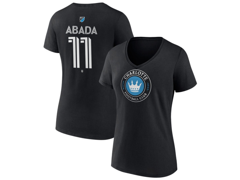 Women's Charlotte FC #11 Liel Abada Team Authentic V-Neck T-Shirt - Black