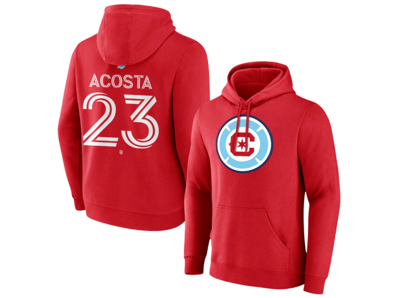 Men's Chicago Fire Authentic Stack #23 Kellyn Acosta Pullover Hoodie - Red
