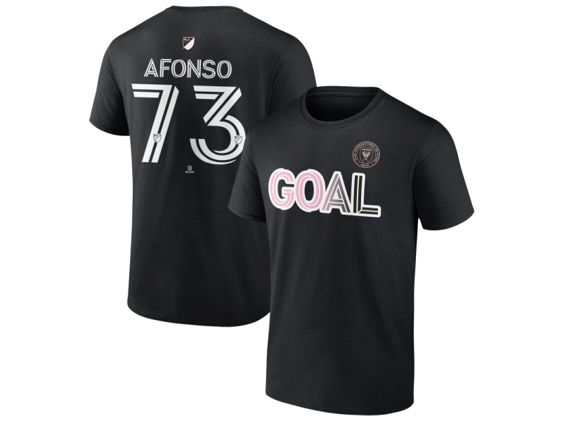 Men's Inter Miami CF Goal #73 Leonardo Afonso T-Shirt - Black