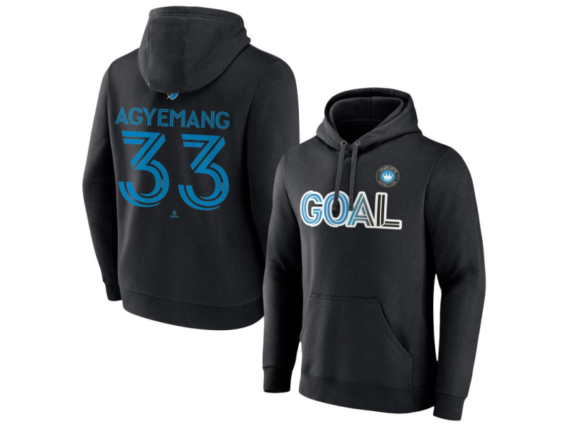 Men's Charlotte FC Goal #33 Patrick Agyemang Pullover Hoodie - Black