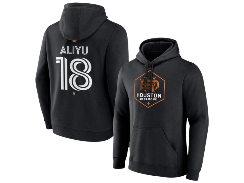 Youth Houston Dynamo FC Authentic Stack #18 Ibrahim Aliyu Pullover Hoodie - Black
