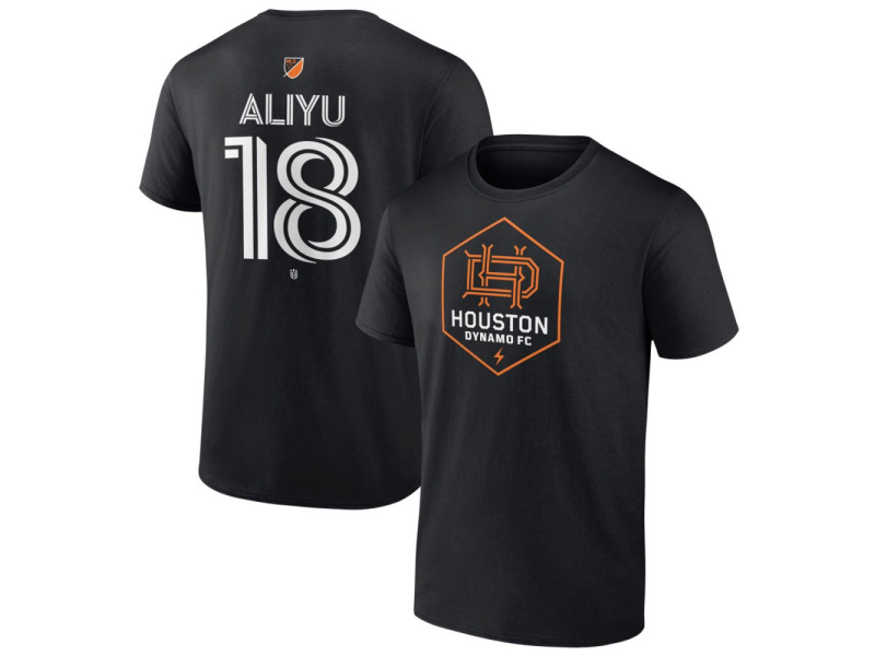 Men's Houston Dynamo FC Authentic Stack #18 Ibrahim Aliyu T-Shirt - Black