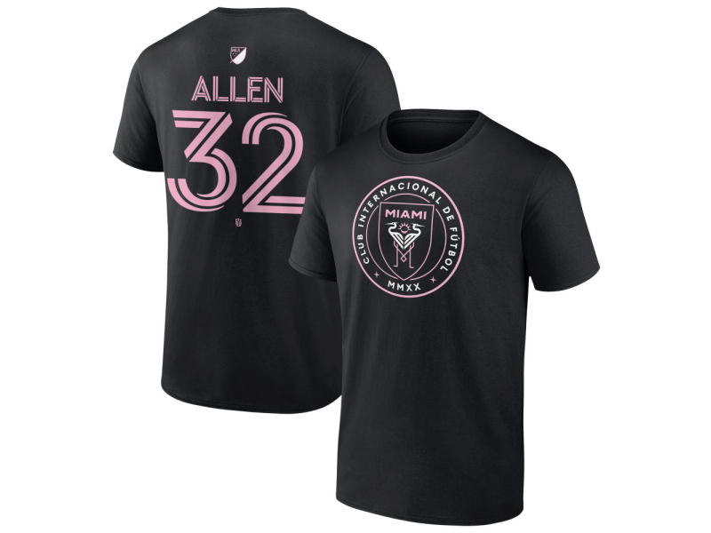 Men's Inter Miami CF Authentic Stack #32 Noah Allen T-Shirt - Black