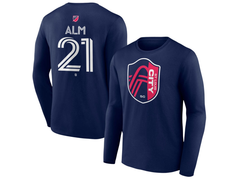 Youth St. Louis City SC #21 Rasmus Alm Team Authentic Long Sleeve T-Shirt - Navy