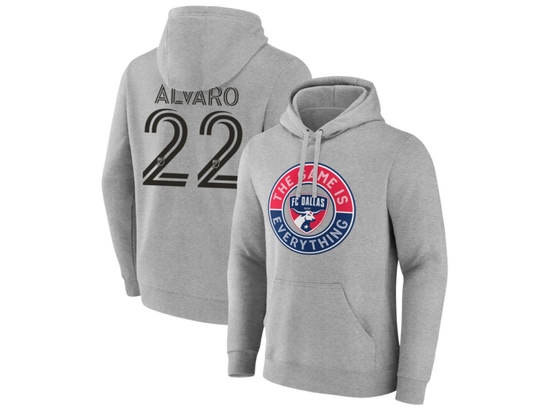 Men's FC Dallas The Game Is Everything #22 Alvaro Augusto Pullover Hoodie - Gray