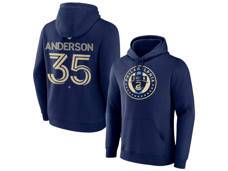 Men's Philadelphia Union #35 Marcus Anderson Team Authentic Pullover Hoodie - Navy