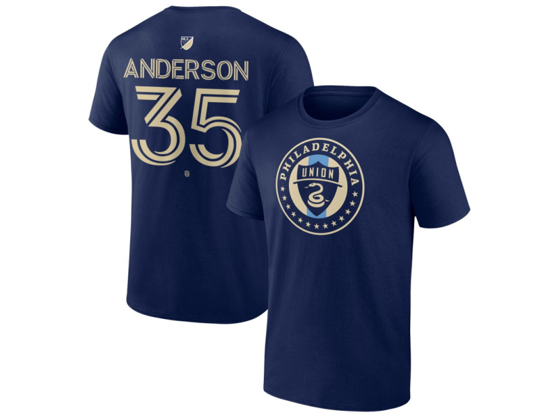 Men's Philadelphia Union #35 Marcus Anderson Team Authentic T-Shirt - Navy