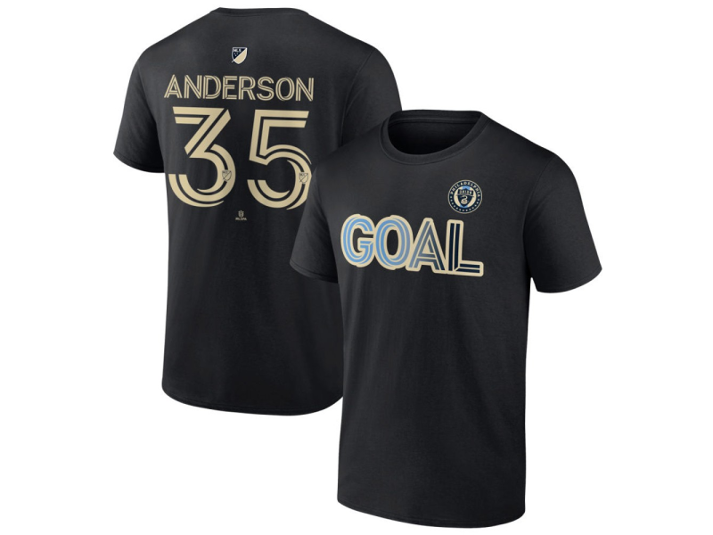Men's Philadelphia Union Goal #35 Marcus Anderson T-Shirt - Black