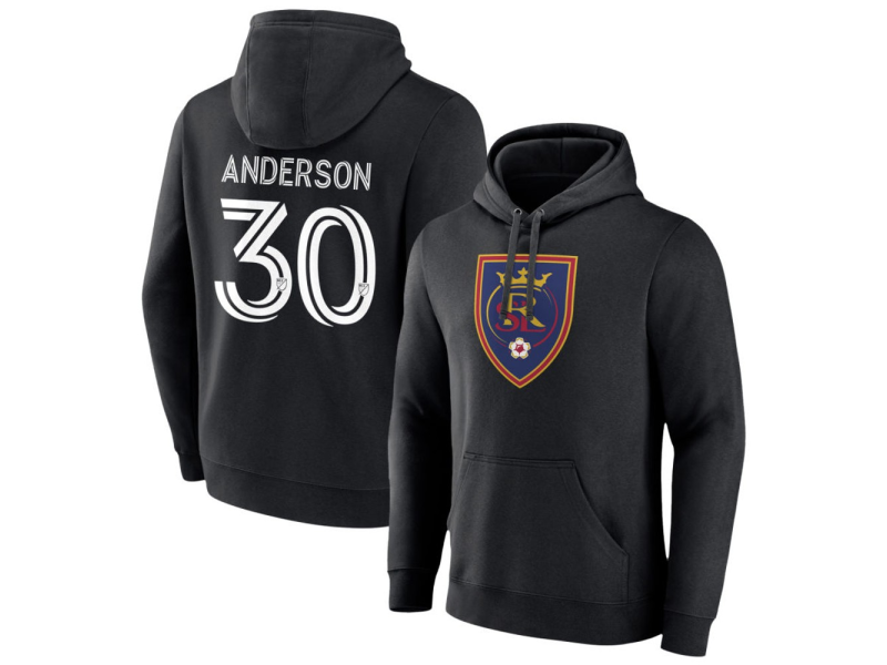 Men's Real Salt Lake #30 Owen Anderson Pullover Hoodie - Black