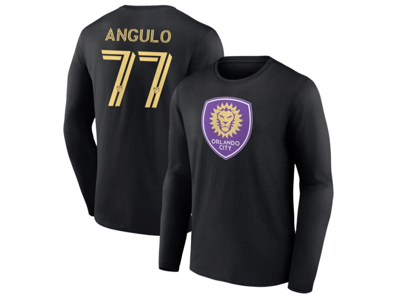 Men's Orlando City SC #77 Ivan Angulo Long Sleeve T-Shirt - Black