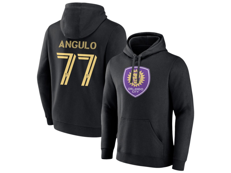 Men's Orlando City SC #77 Ivan Angulo Pullover Hoodie - Black