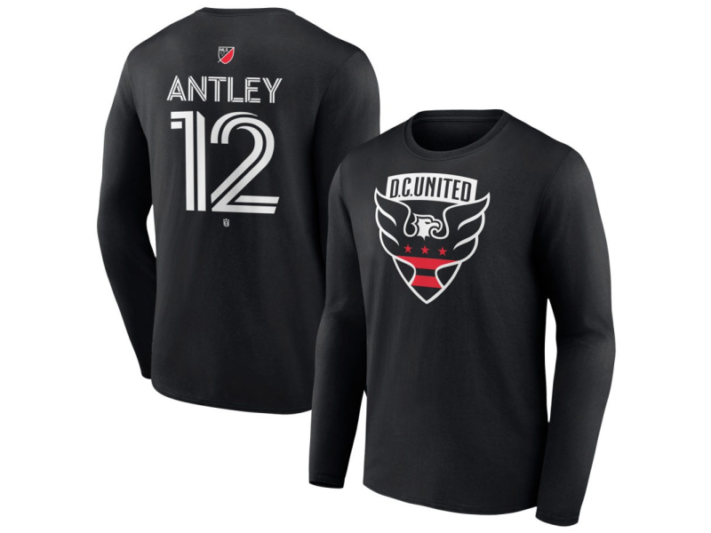 Men's D.C. United #12 Conner Antley Team Authentic Long Sleeve T-Shirt - Black
