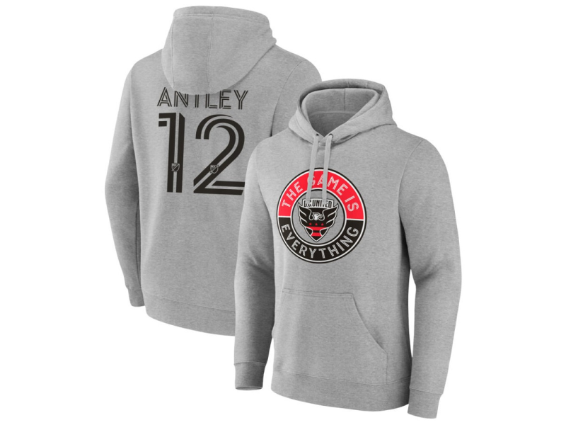 Men's D.C. United The Game Is Everything #12 Conner Antley Pullover Hoodie - Gray