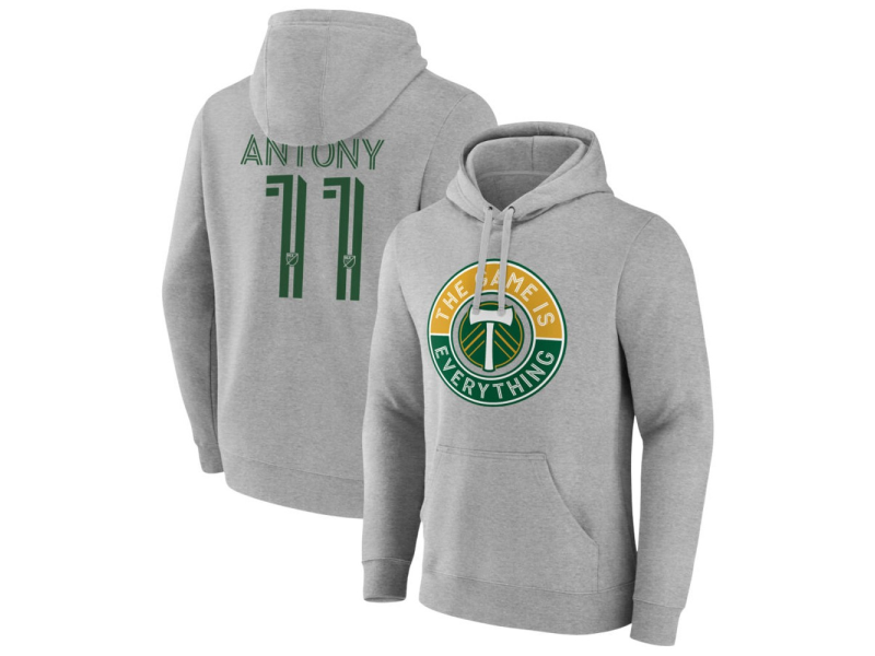 Men's Portland Timbers The Game Is Everything #11 Antony Pullover Hoodie - Gray
