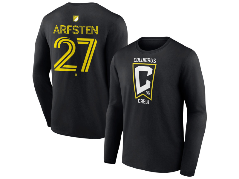 Youth Columbus Crew #27 Max Arfsten Team Authentic Long Sleeve T-Shirt - Black