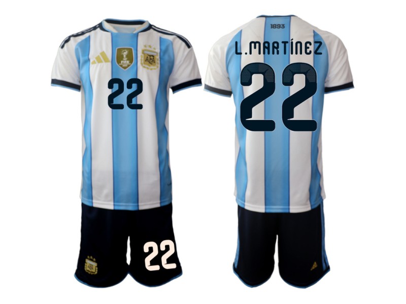 L.MARTINEZ Argentina 2026 World Cup Home Fan Jersey - Blue/White
