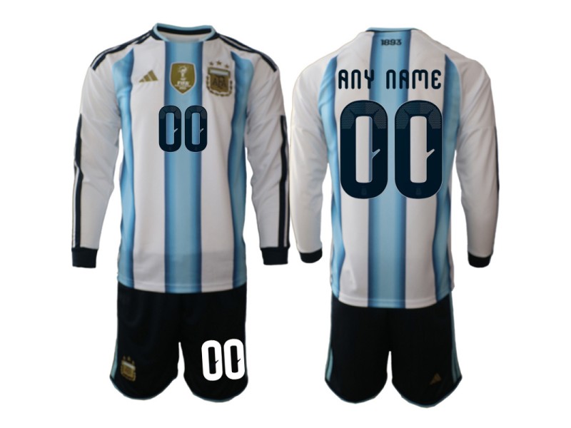 Custom Argentina 2026 World Cup Home Fan Jersey - Blue/White