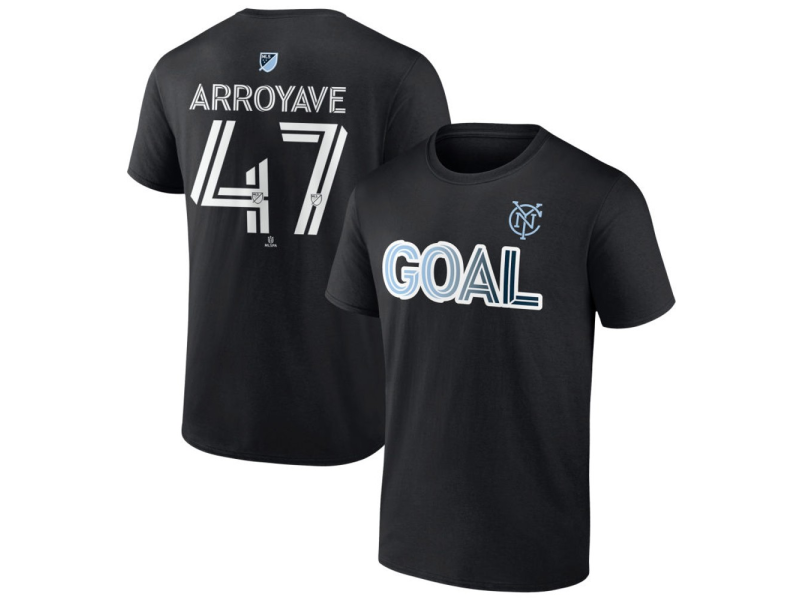 Men's New York City FC Goal #47 Jacob Arroyave T-Shirt - Black