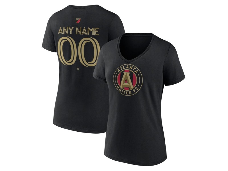 Women's Atlanta United FC Custom Team Authentic V-Neck T-Shirt - Black