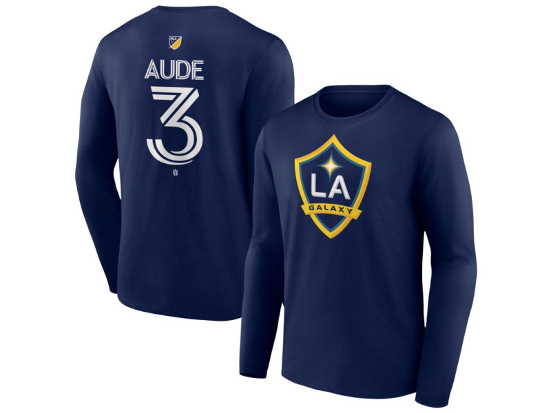Youth LA Galaxy #3 Julian Aude Team Authentic Long Sleeve T-Shirt - Navy