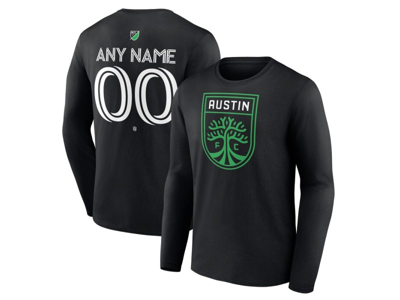 Men's Austin FC Custom Team Authentic Long Sleeve T-Shirt - Black