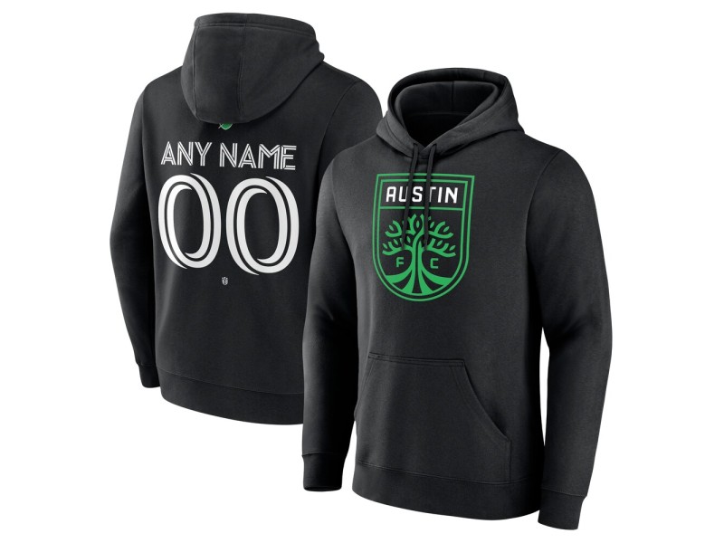 Men's Austin FC Custom Team Authentic Pullover Hoodie - Black