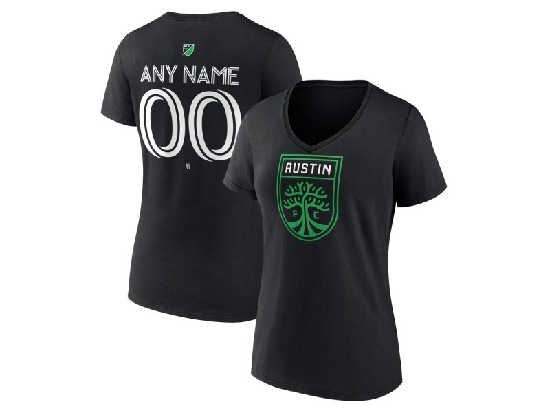 Women's Austin FC Custom Team Authentic V-Neck T-Shirt - Black