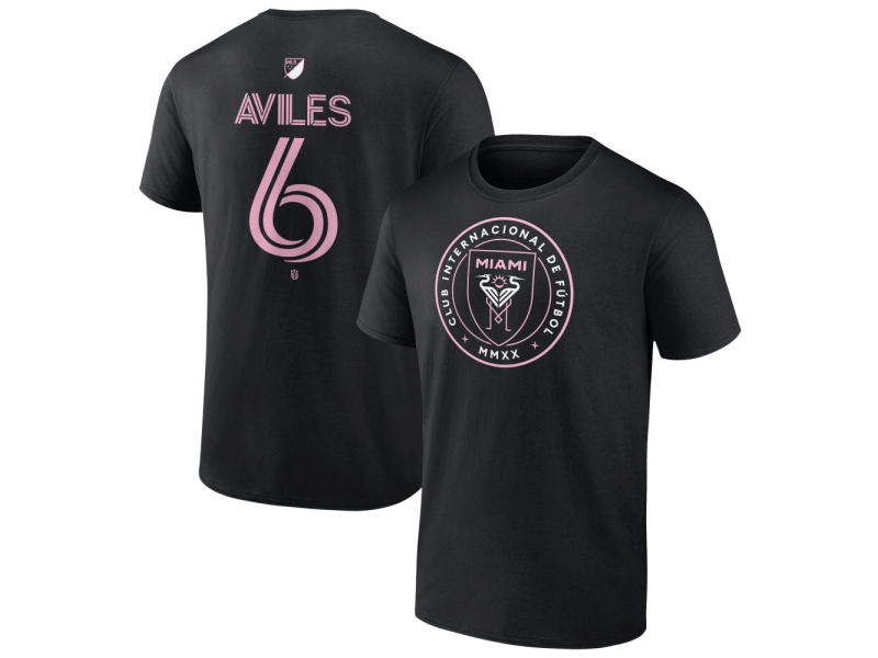 Men's Inter Miami CF Authentic Stack #6 Tomas Aviles T-Shirt - Black