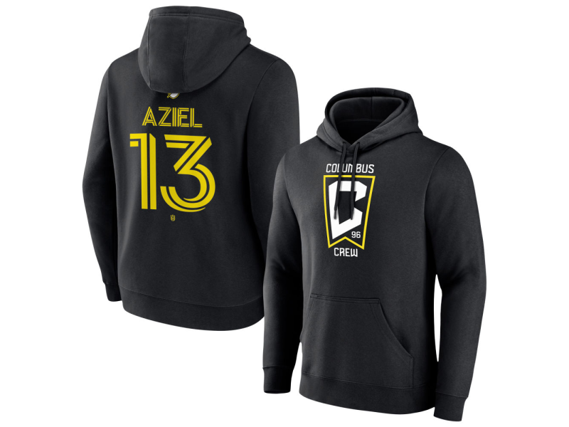 Men's Columbus Crew #13 Aziel Jackson Team Authentic Pullover Hoodie - Black