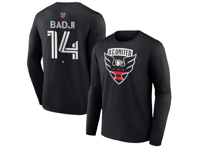 Men's D.C. United #14 Dominique Badji Team Authentic Long Sleeve T-Shirt - Black