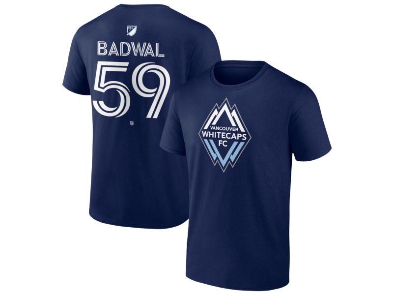 Youth Vancouver Whitecaps FC #59 Javon Badwal Team Authentic T-Shirt - Navy