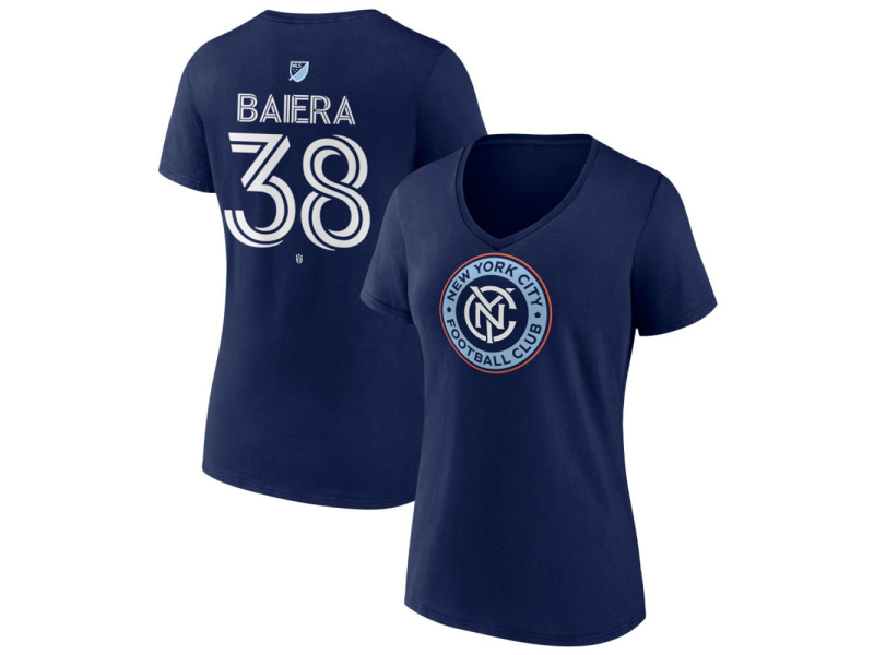 Women's New York City FC #38 Drew Baiera Team Authentic V-Neck T-Shirt - Navy
