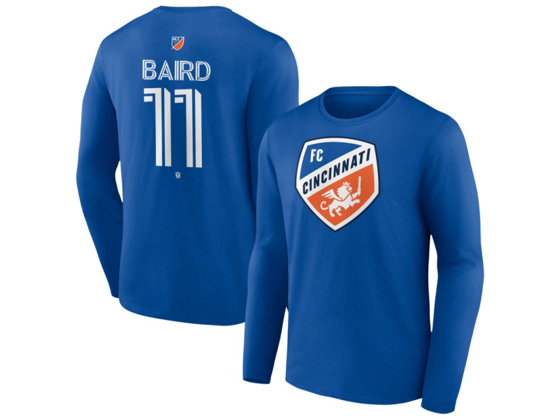 Men's FC Cincinnati #11 Corey Baird Team Authentic Long Sleeve T-Shirt - Royal