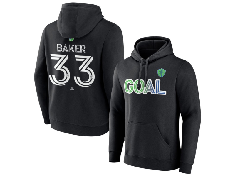 Men's Seattle Sounders FC Goal #33 Cody Baker Pullover Hoodie - Black