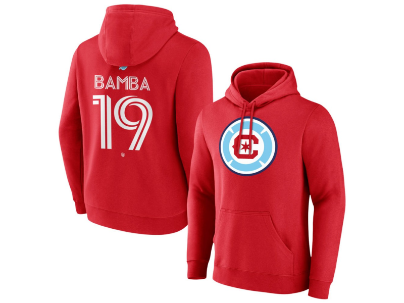 Men's Chicago Fire Authentic Stack #19 Jonathan Bamba Pullover Hoodie - Red