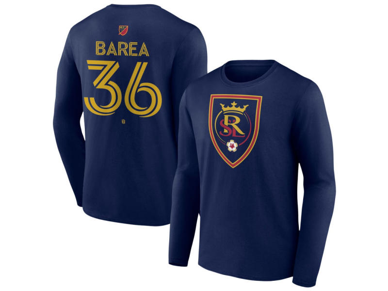 Men's Real Salt Lake #36 Jesus Barea Team Authentic Long Sleeve T-Shirt - Navy