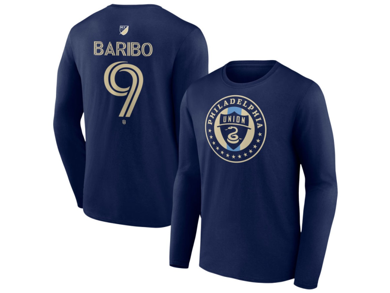 Men's Philadelphia Union #9 Tai Baribo Team Authentic Long Sleeve T-Shirt - Navy
