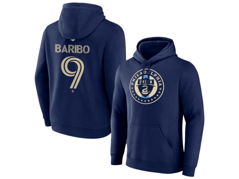 Men's Philadelphia Union #9 Tai Baribo Team Authentic Pullover Hoodie - Navy