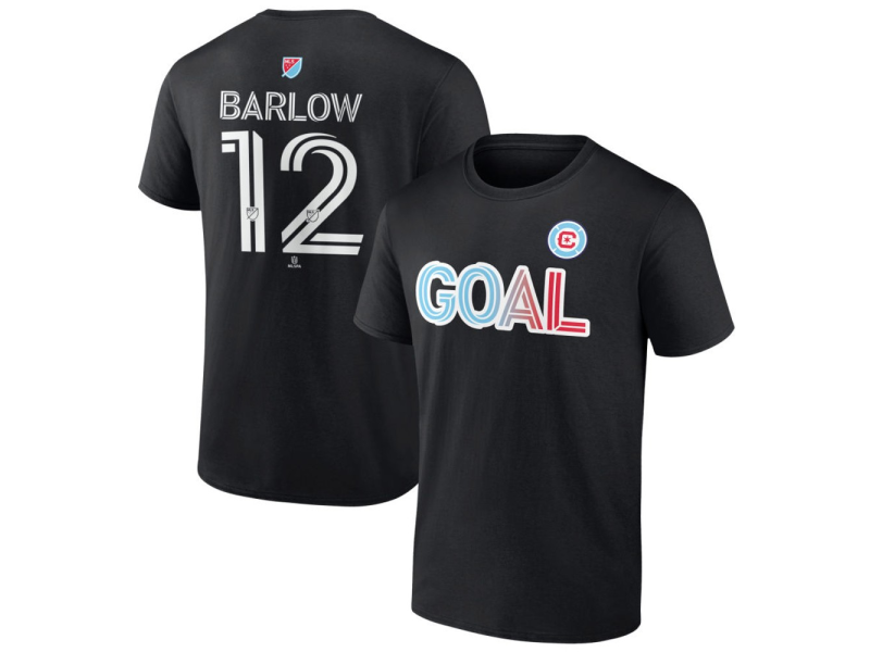 Men's Chicago Fire Goal #12 Tom Barlow T-Shirt - Black