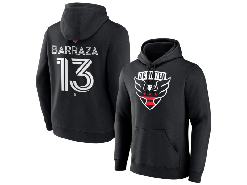 Men's D.C. United #13 Luis Barraza Team Authentic Pullover Hoodie - Black