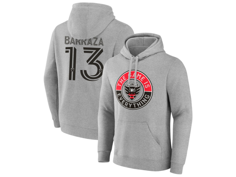 Men's D.C. United The Game Is Everything #13 Luis Barraza Pullover Hoodie - Gray