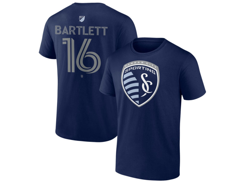 Men's Sporting Kansas City #16 Jacob Bartlett Team Authentic T-Shirt - Navy