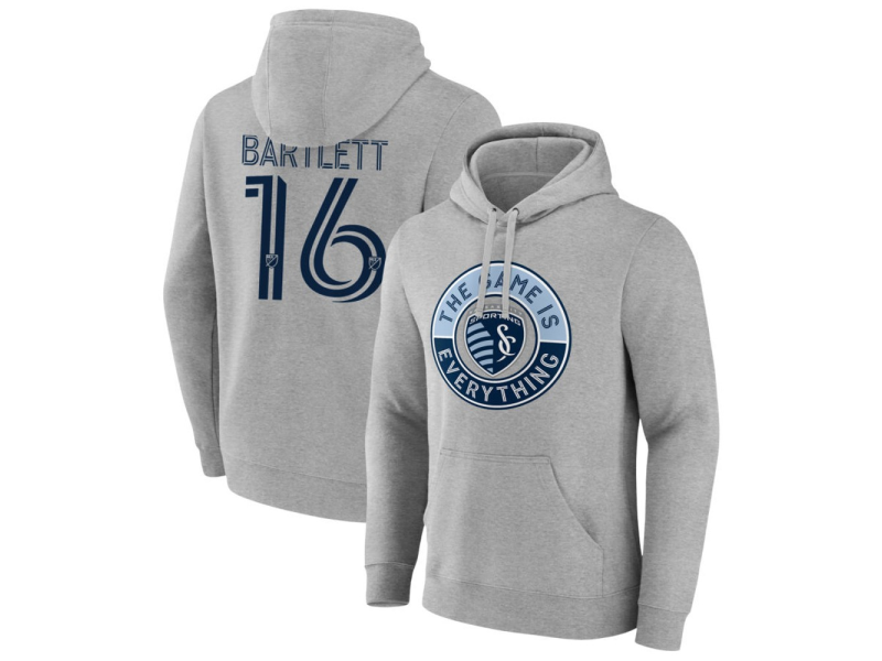 Men's Sporting Kansas City The Game Is Everything #16 Jacob Bartlett Pullover Hoodie - Gray
