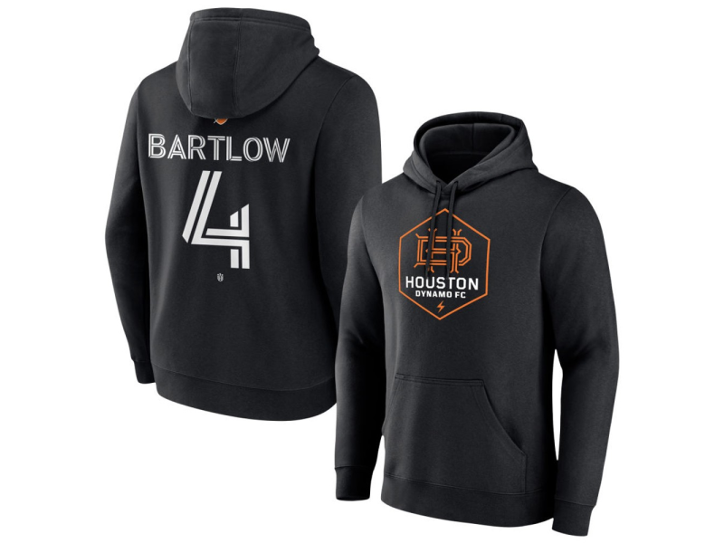 Youth Houston Dynamo FC Authentic Stack #4 Ethan Bartlow Pullover Hoodie - Black