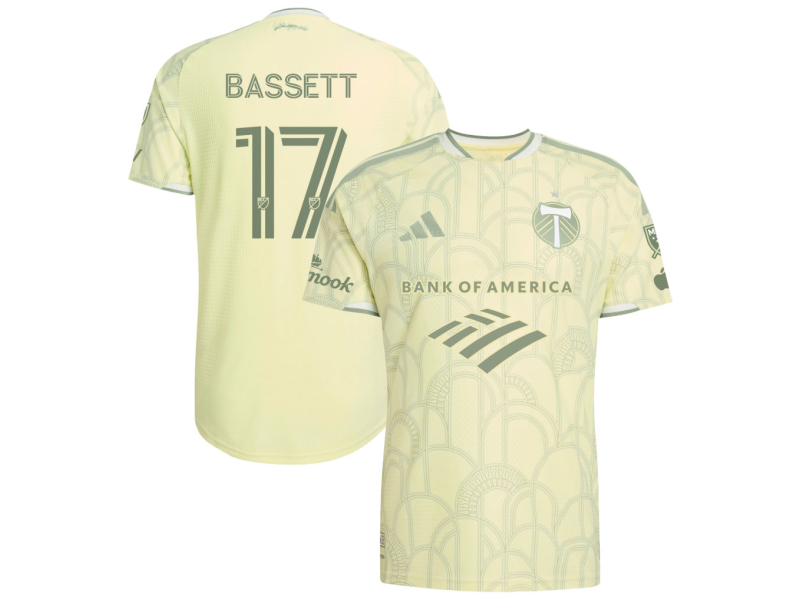 Cole Bassett Portland Timbers 2026 Civic Stadium Edition Player Version Jersey - Yellow With Patch