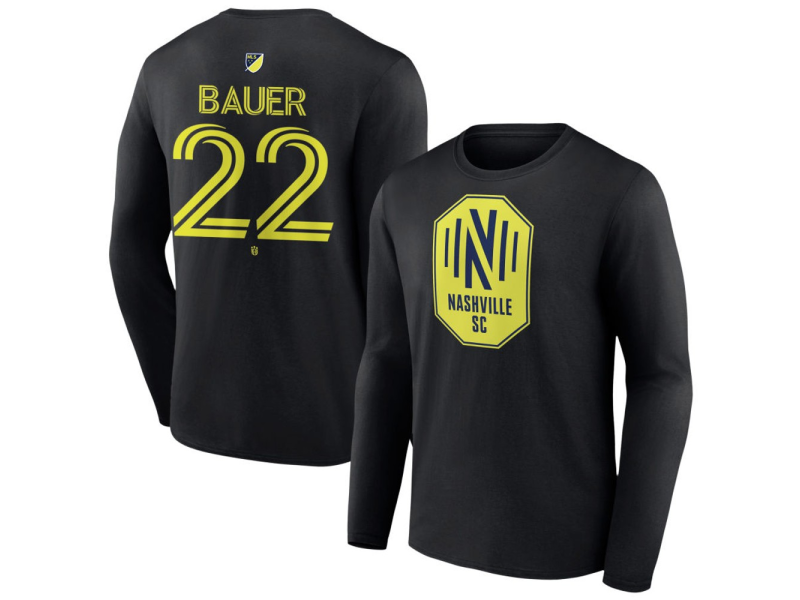 Men's Nashville SC #22 Josh Bauer Team Authentic Long Sleeve T-Shirt - Black