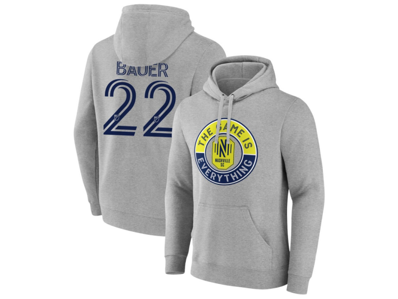 Men's Nashville SC The Game Is Everything #22 Josh Bauer Pullover Hoodie - Gray