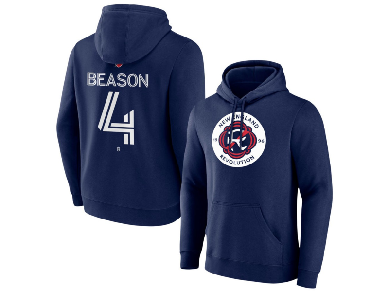 Men's New England Revolution #4 Tanner Beason Team Authentic Pullover Hoodie - Navy