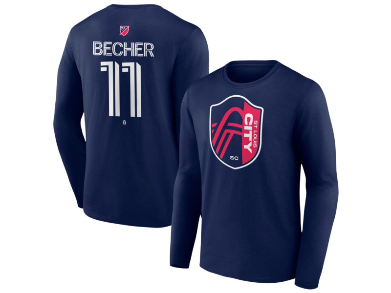 Youth St. Louis City SC #11 Simon Becher Team Authentic Long Sleeve T-Shirt - Navy